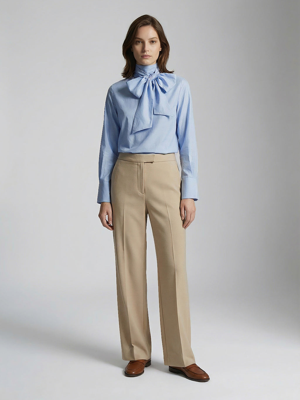 Textured blouse with foulard