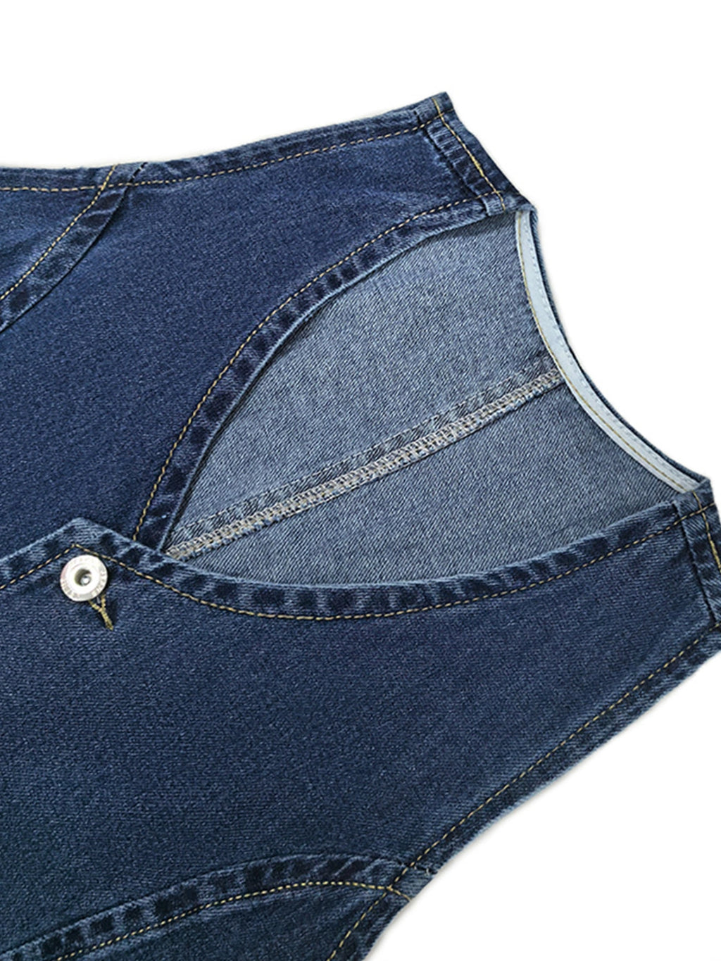 Tie-Back Button Front Denim Mini Dress