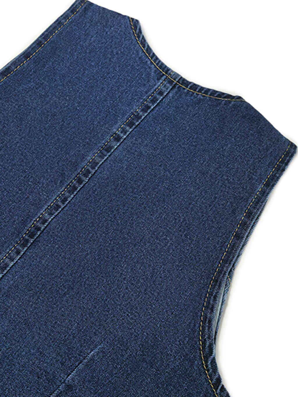 Tie-Back Button Front Denim Mini Dress