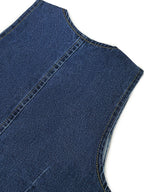 Tie-Back Button Front Denim Mini Dress