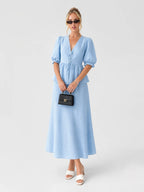 Tie-Front Peplum Maxi Skirt Set