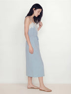 Tie-Waist Patchwork Floral Midi Dress