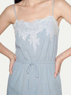 Tie-Waist Patchwork Floral Midi Dress