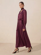 Valentine's Day Exclusive -Romantic Wrap-Scarf Neck & Button-Front Blouse