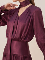 Valentine's Day Exclusive -Romantic Wrap-Scarf Neck & Button-Front Blouse