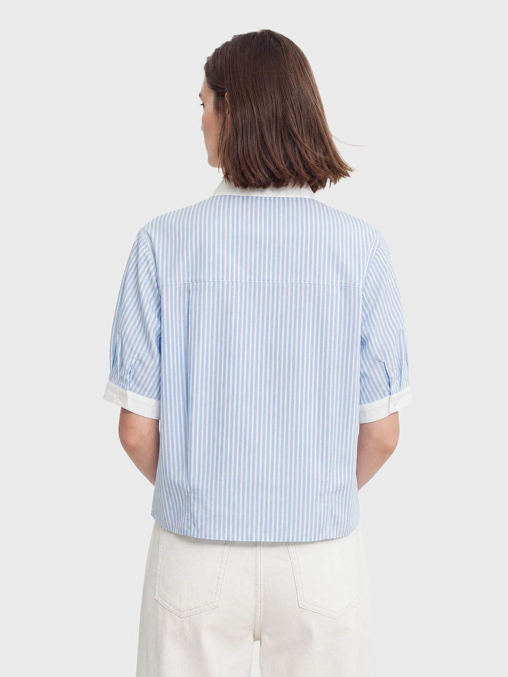 Two-way Zip Stripe Relaxed Shirt