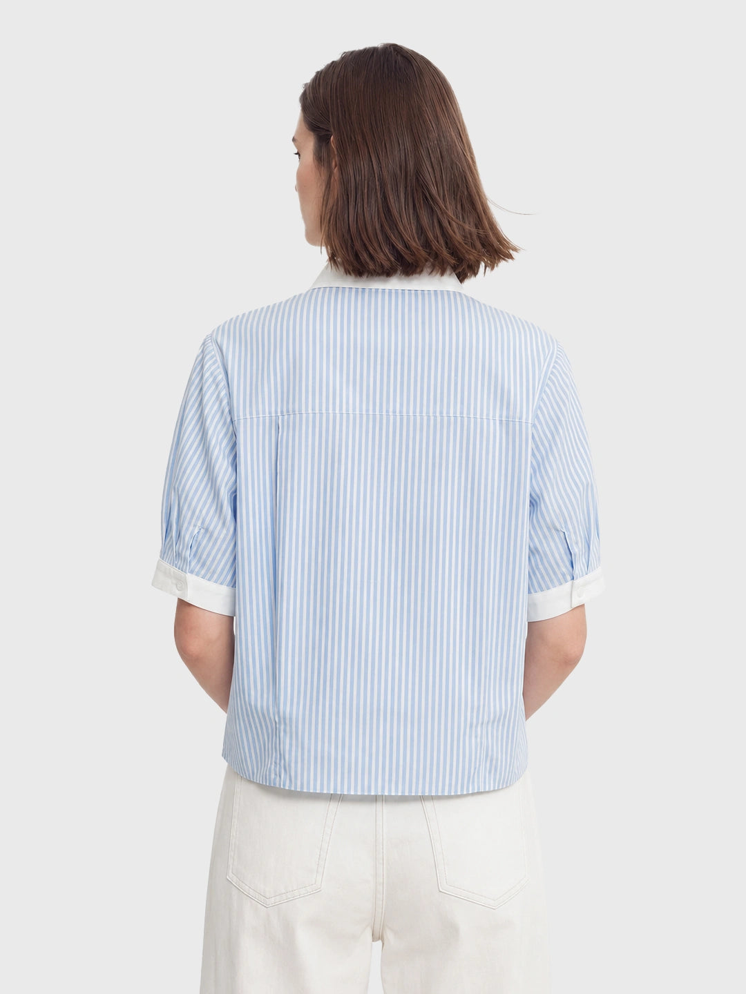 Two-way Zip Stripe Relaxed Shirt