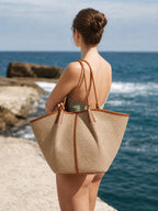 Vacation Raffia Woven Large Tote Bag