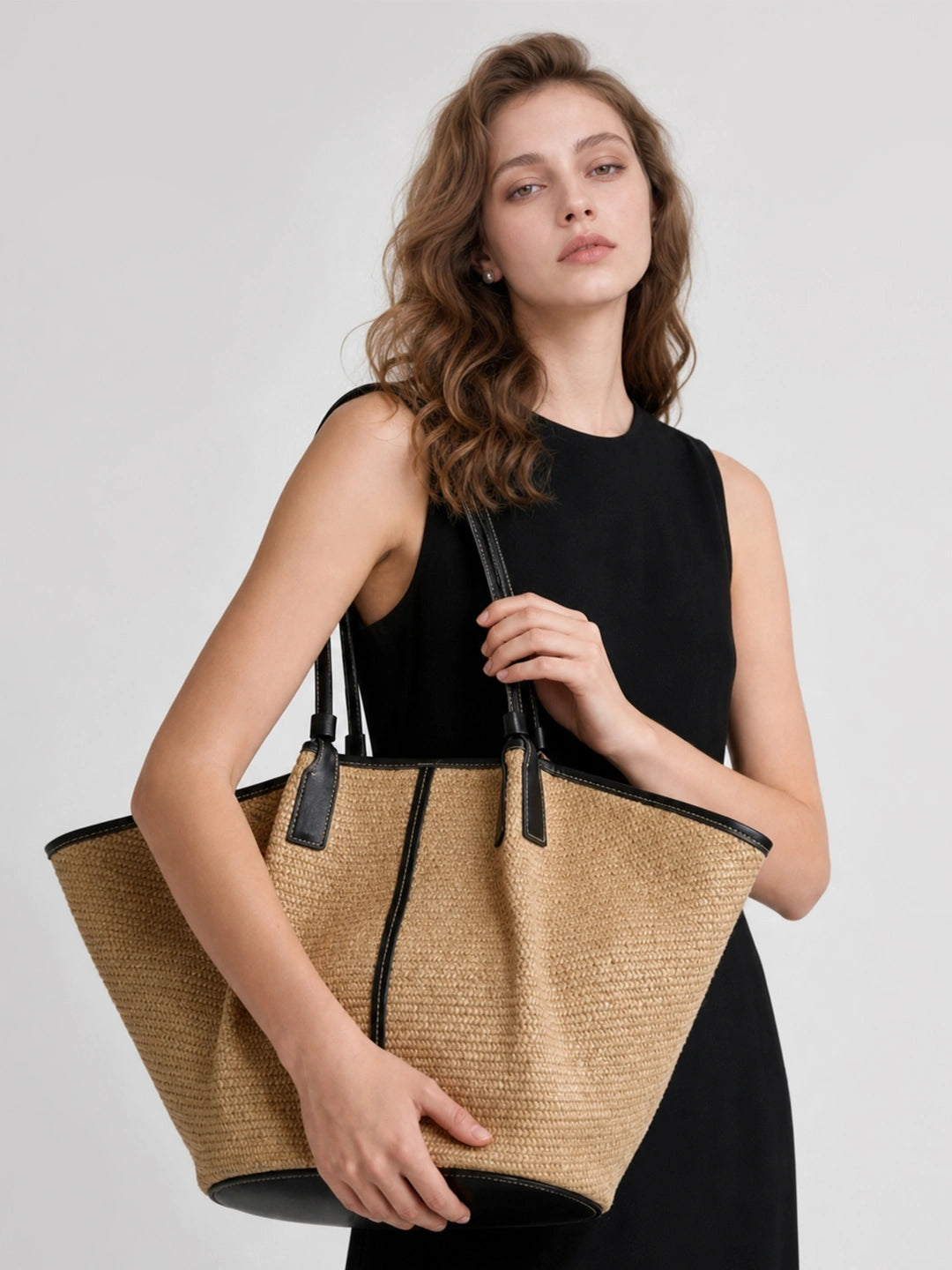 Vacation Raffia Woven Large Tote Bag