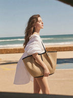 Vacation Raffia Woven Large Tote Bag