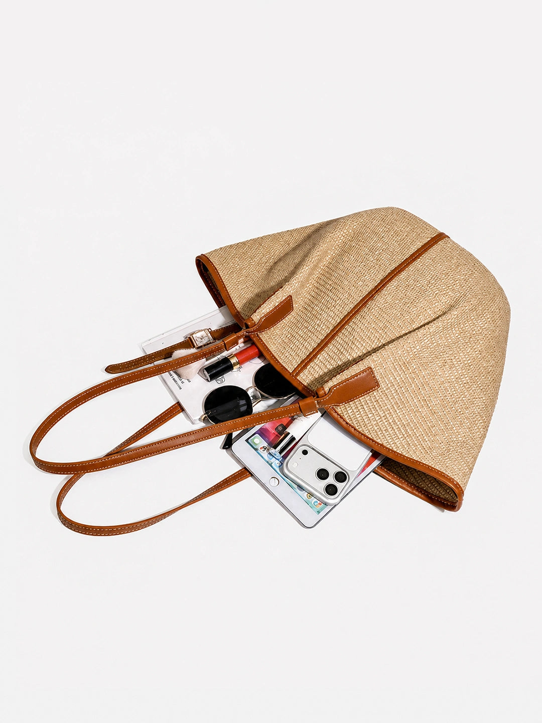 Vacation Raffia Woven Large Tote Bag