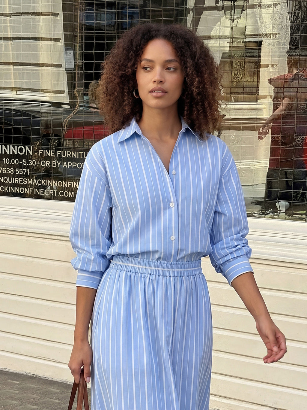 Variegated Stripe Cotton Poplin Shirt