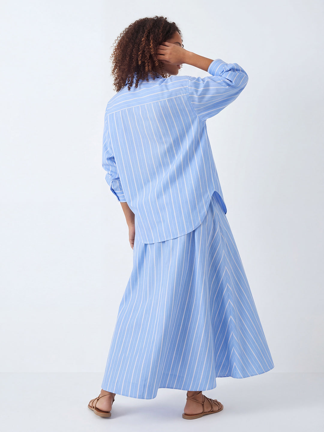 Variegated Stripe Cotton Poplin Shirt