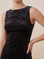 Valentine's Day Exclusive -Velvet High-Neck Sleeveless Mini Dress