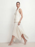 Vest Style Pleated Hanky Maxi Dress