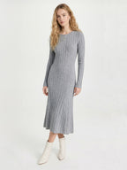 Ribbed Cashmere Waist Shaping Midi Dress