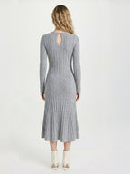 Ribbed Cashmere Waist Shaping Midi Dress