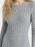 Ribbed Cashmere Waist Shaping Midi Dress