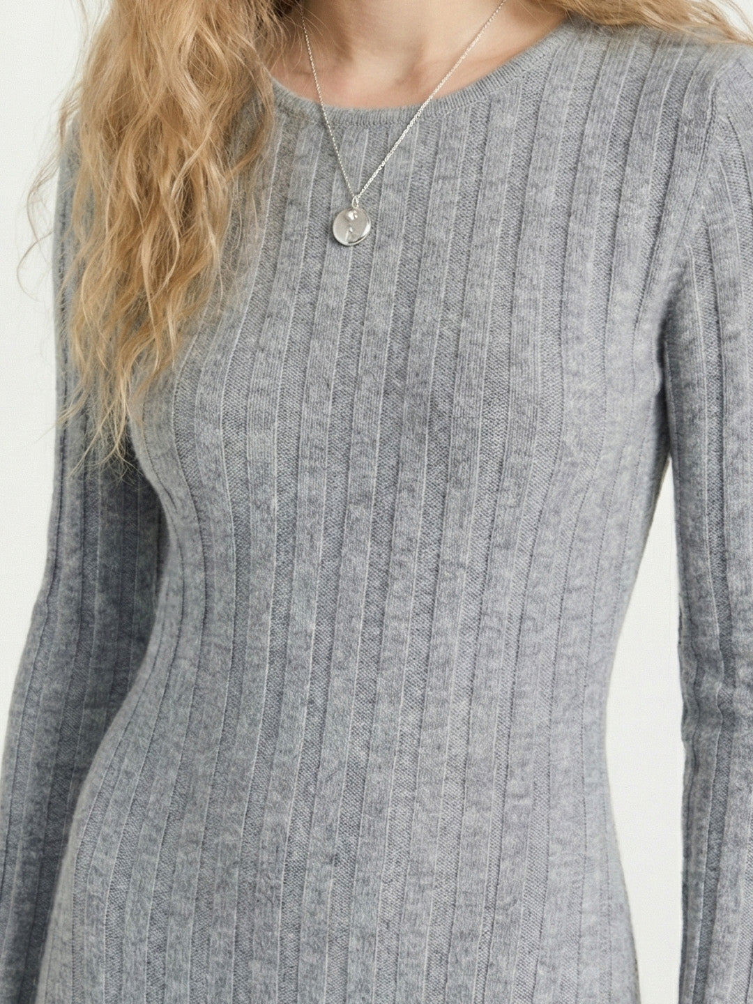 Ribbed Cashmere Waist Shaping Midi Dress