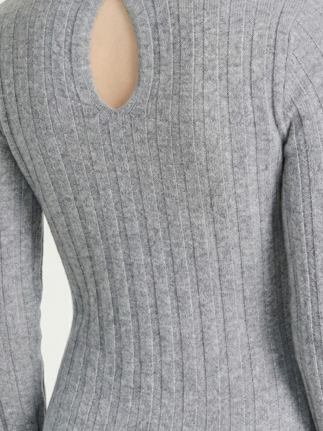 Ribbed Cashmere Waist Shaping Midi Dress