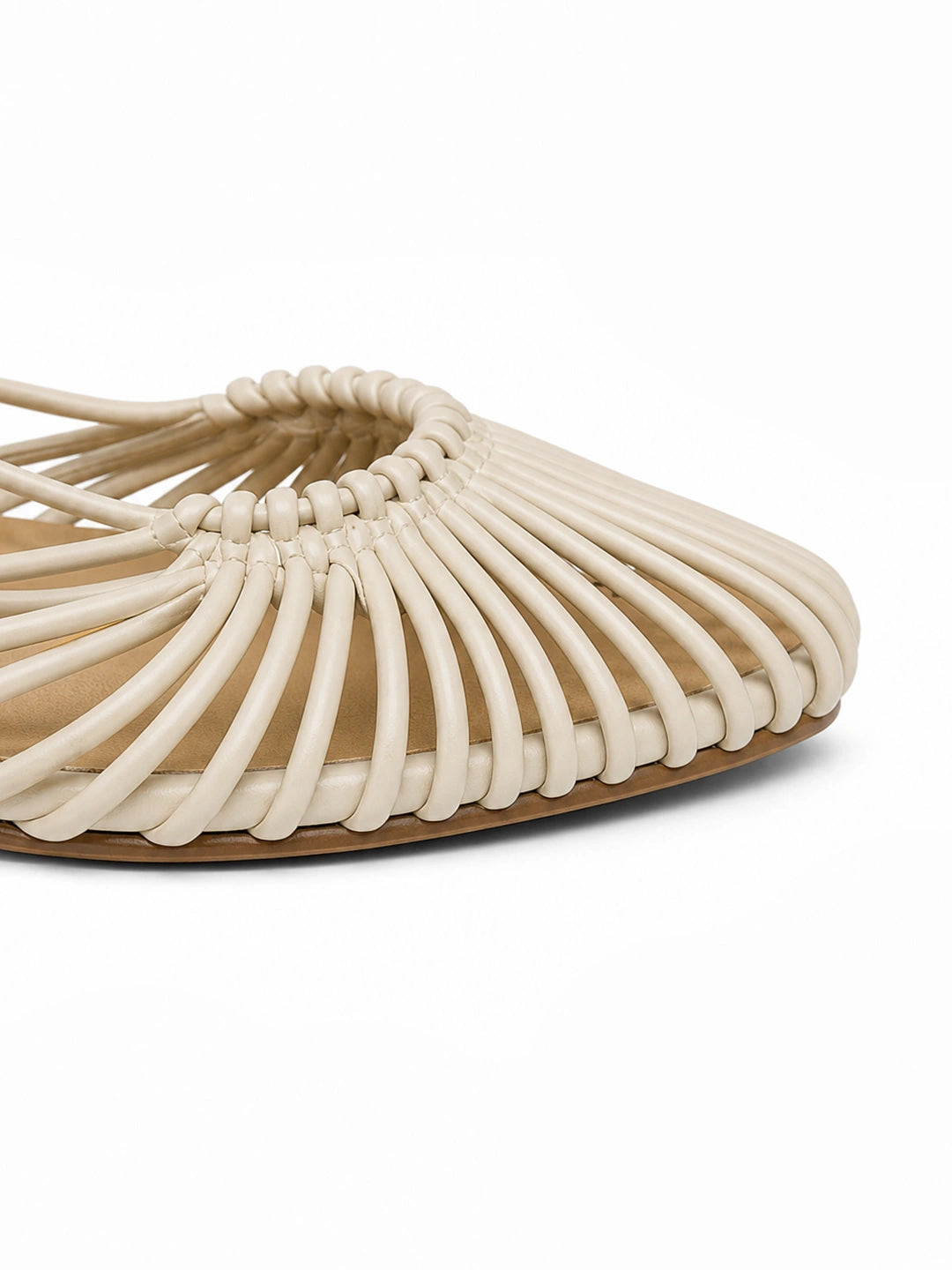 Woven Cage Slingback Low Heel Sandals