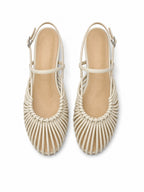 Woven Cage Slingback Low Heel Sandals