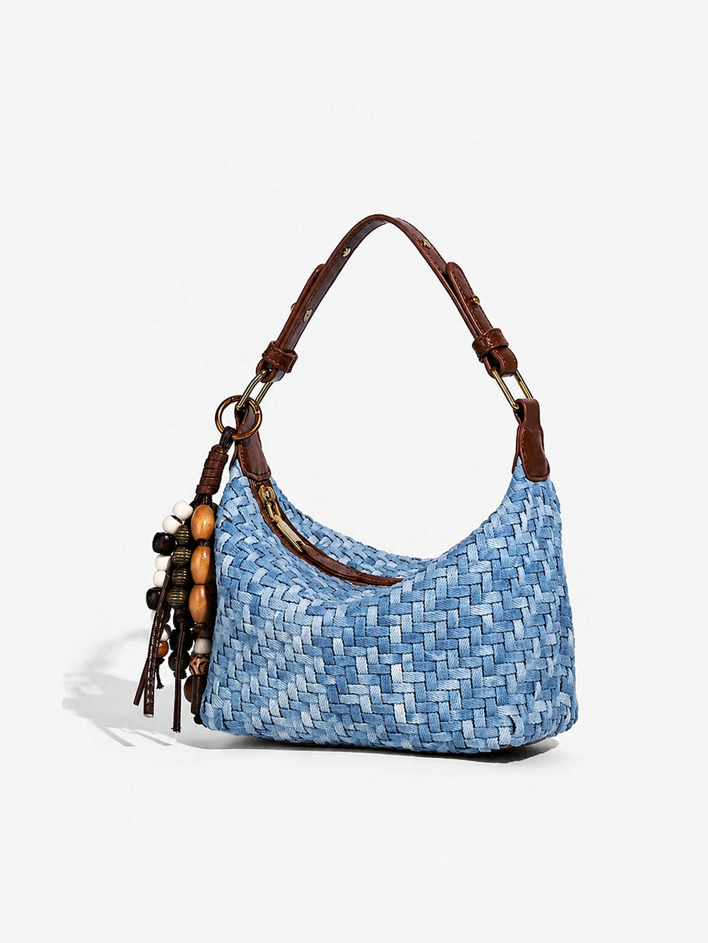 Woven Leather Large Slouchy Shoulder Bag