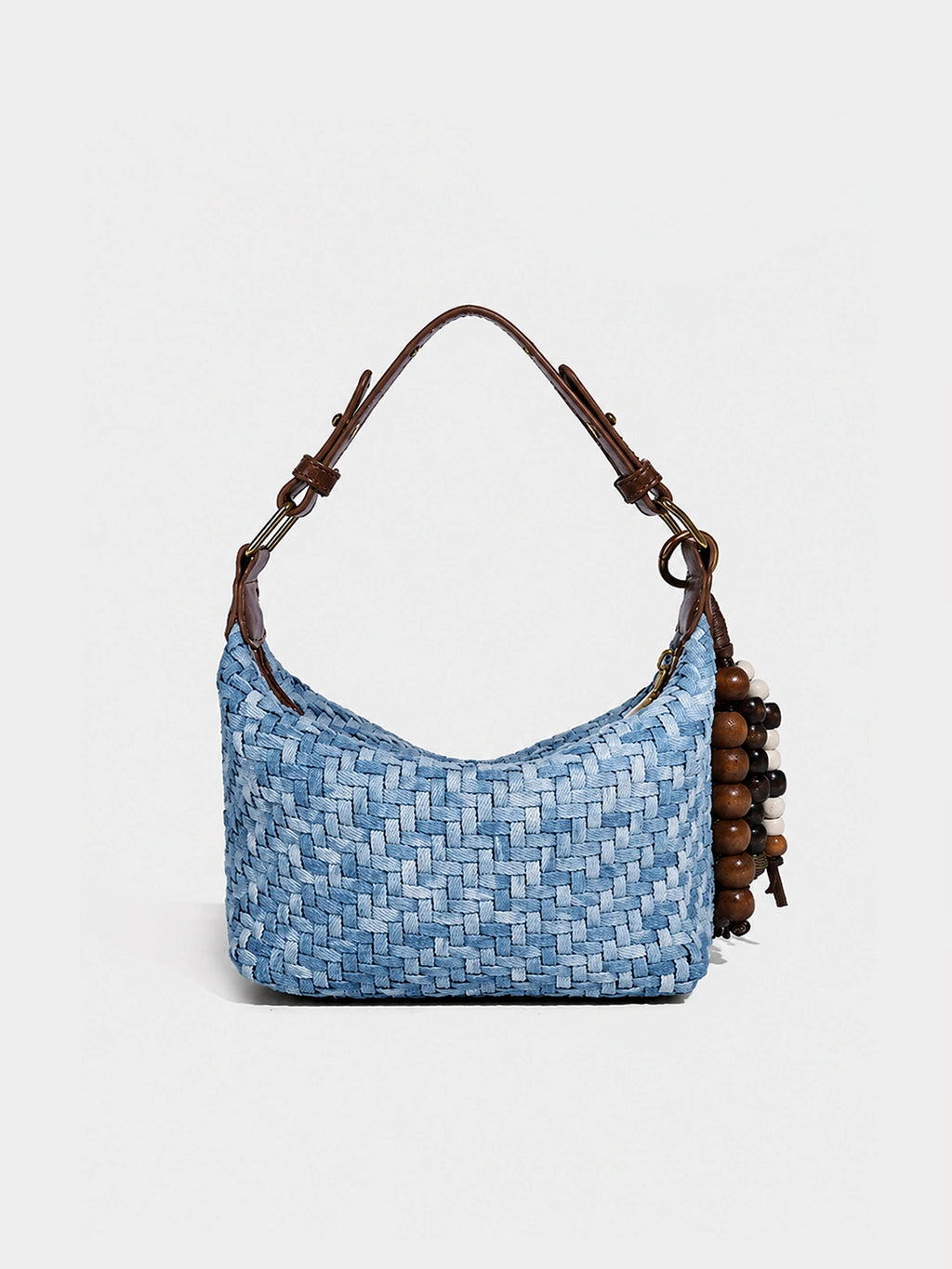 Woven Leather Large Slouchy Shoulder Bag