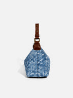 Woven Leather Large Slouchy Shoulder Bag