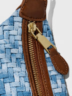 Woven Leather Large Slouchy Shoulder Bag