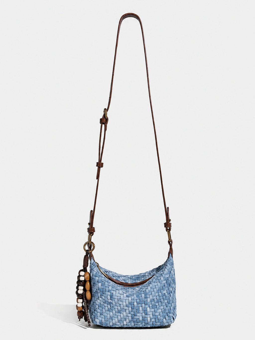 Woven Leather Large Slouchy Shoulder Bag