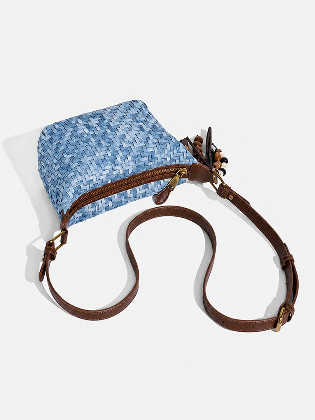 Woven Leather Large Slouchy Shoulder Bag