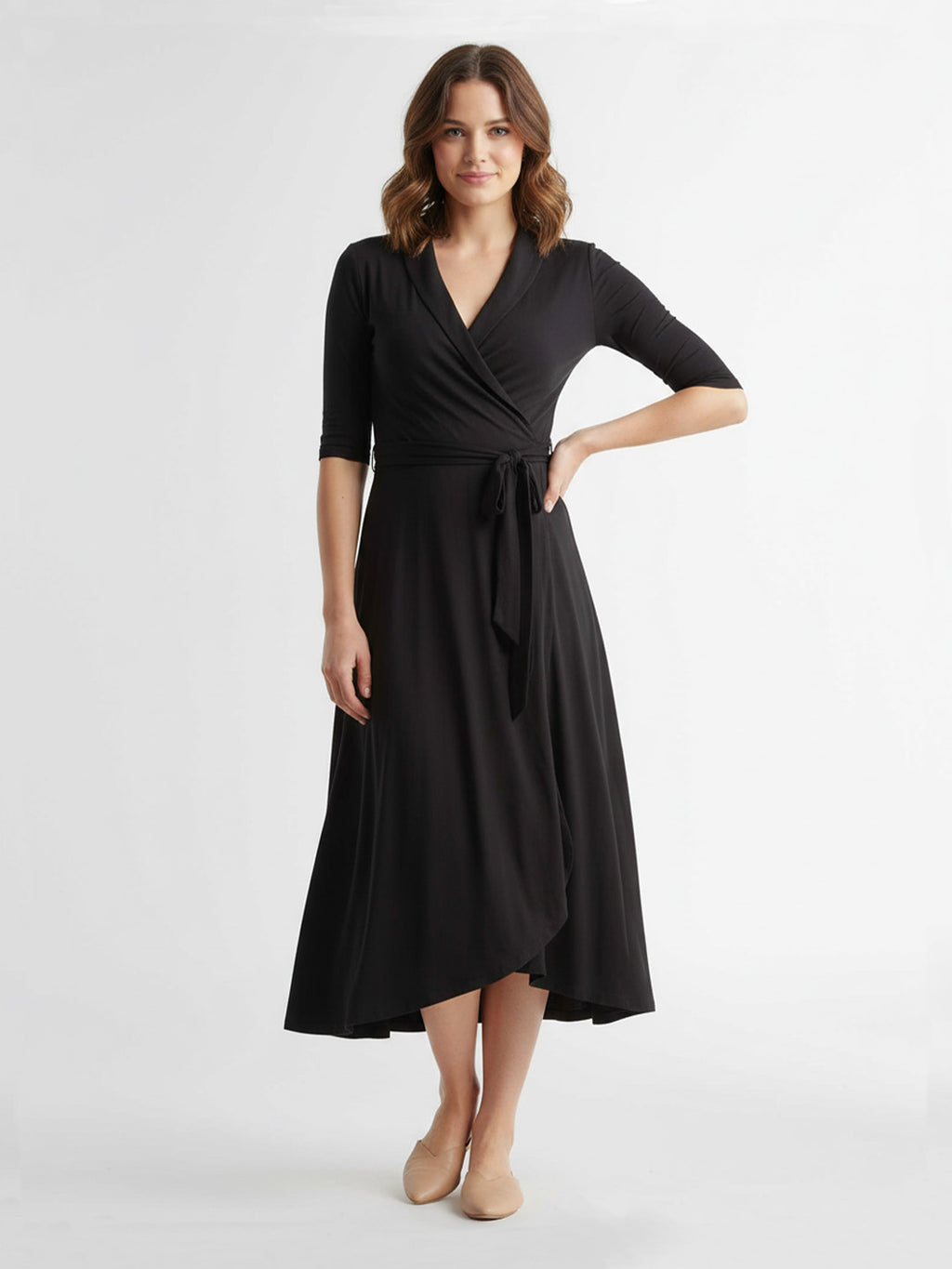Wrap-up midi dress