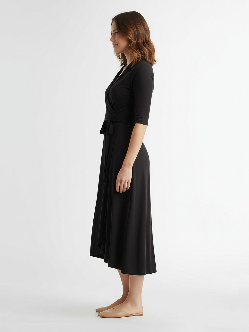 Wrap-up midi dress