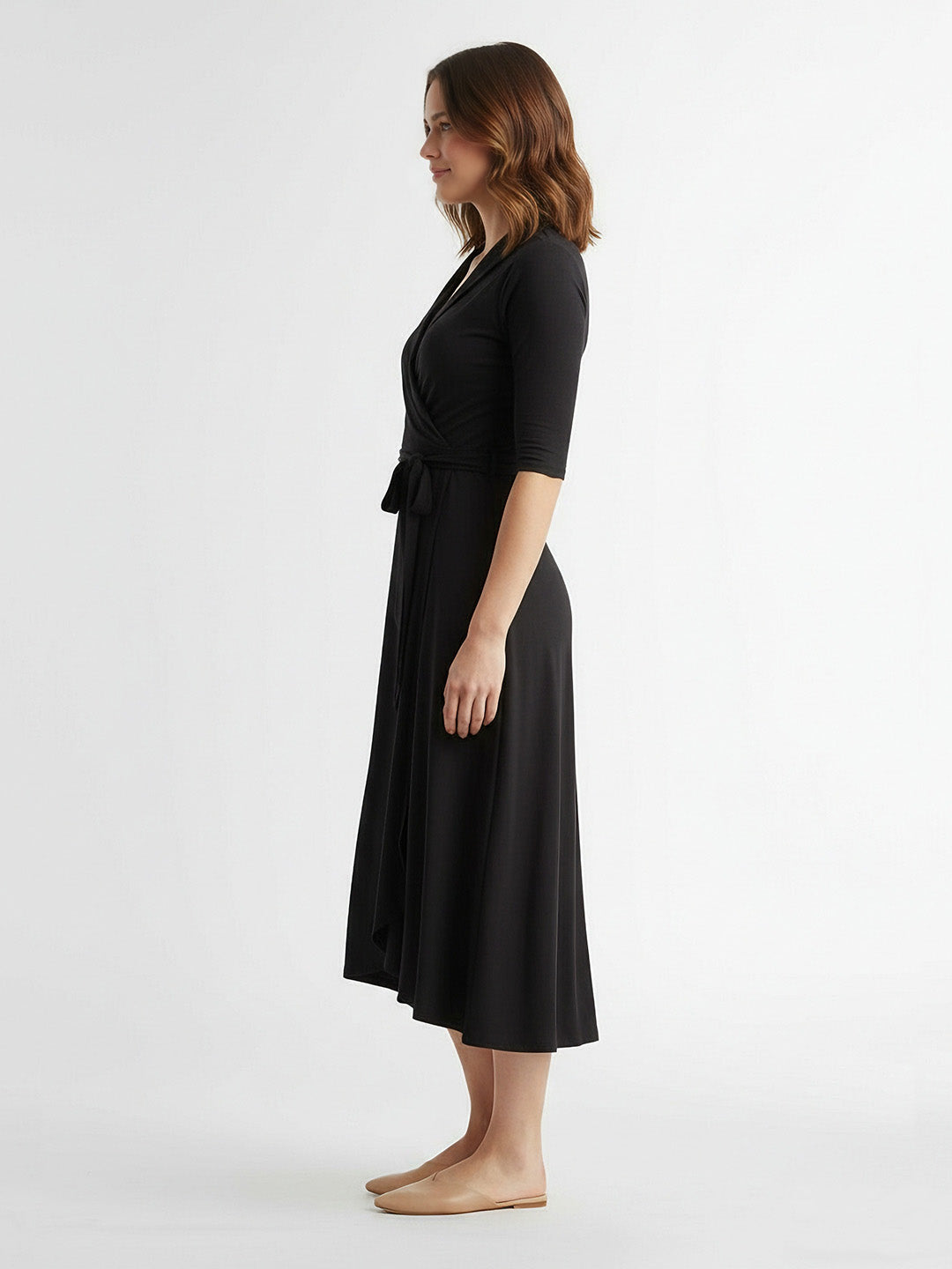 Wrap-up midi dress