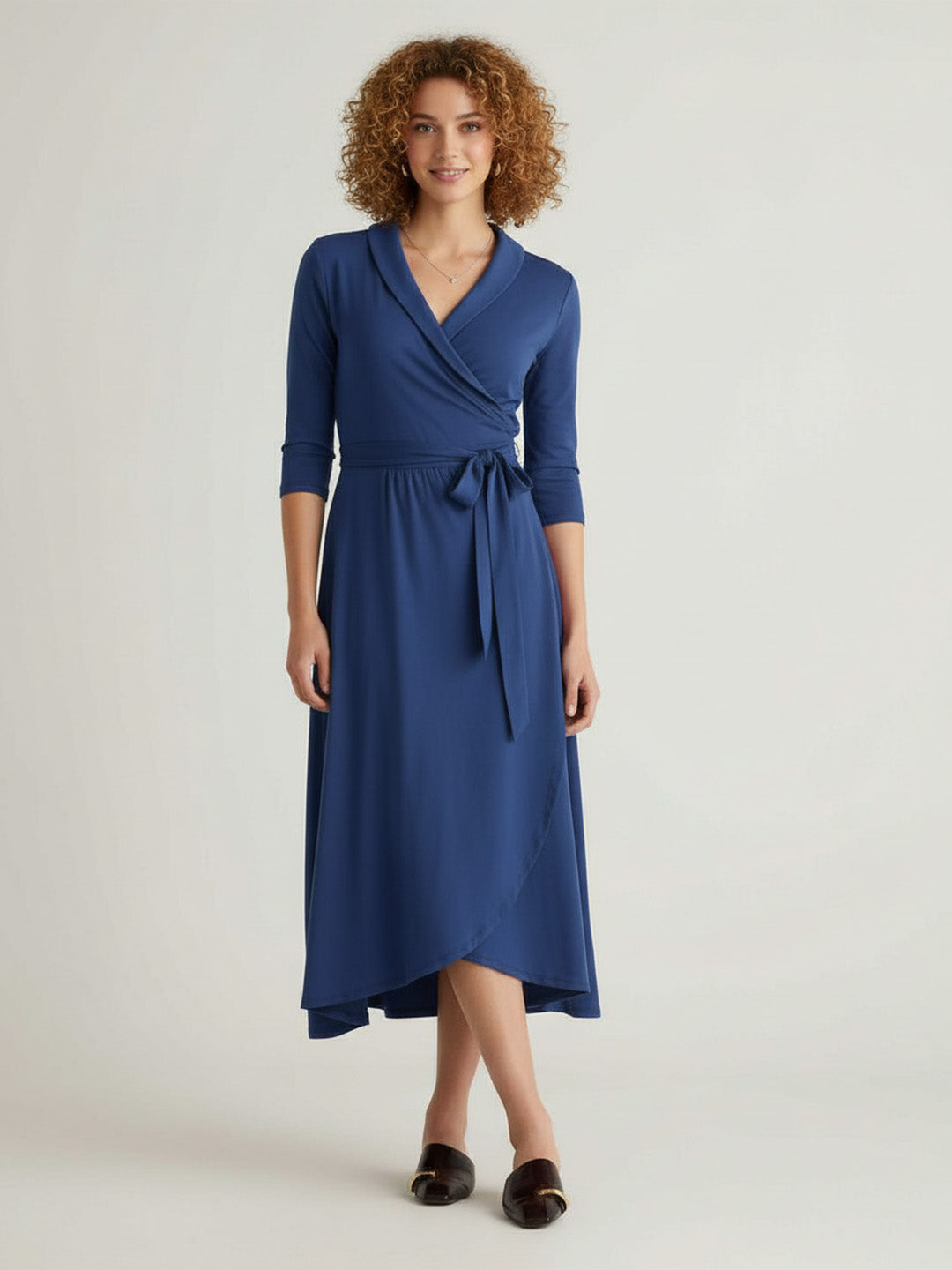Wrap-up midi dress