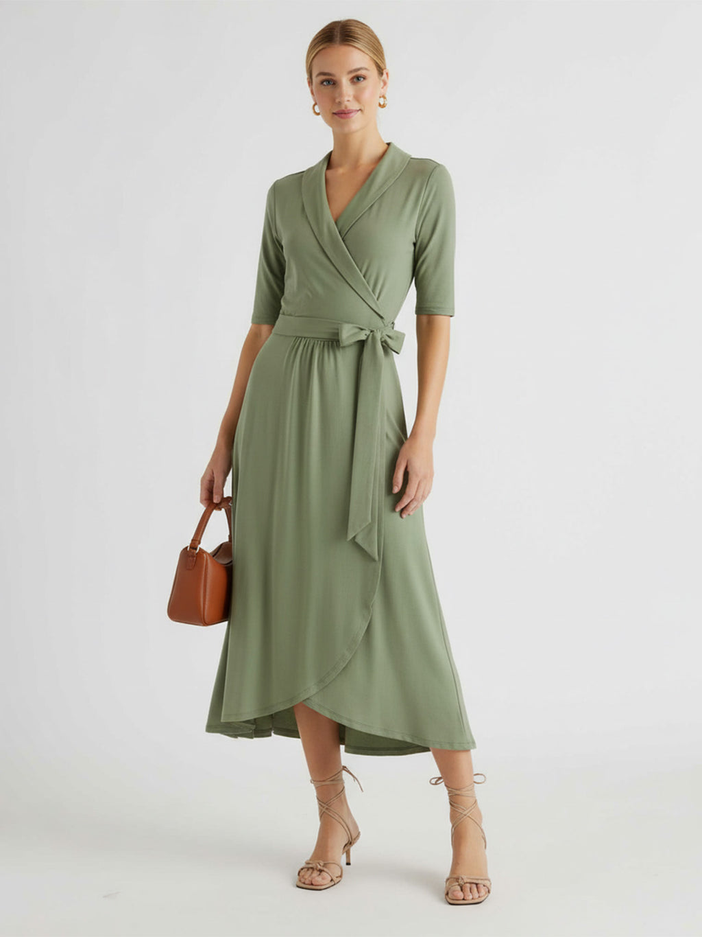 Wrap-up midi dress