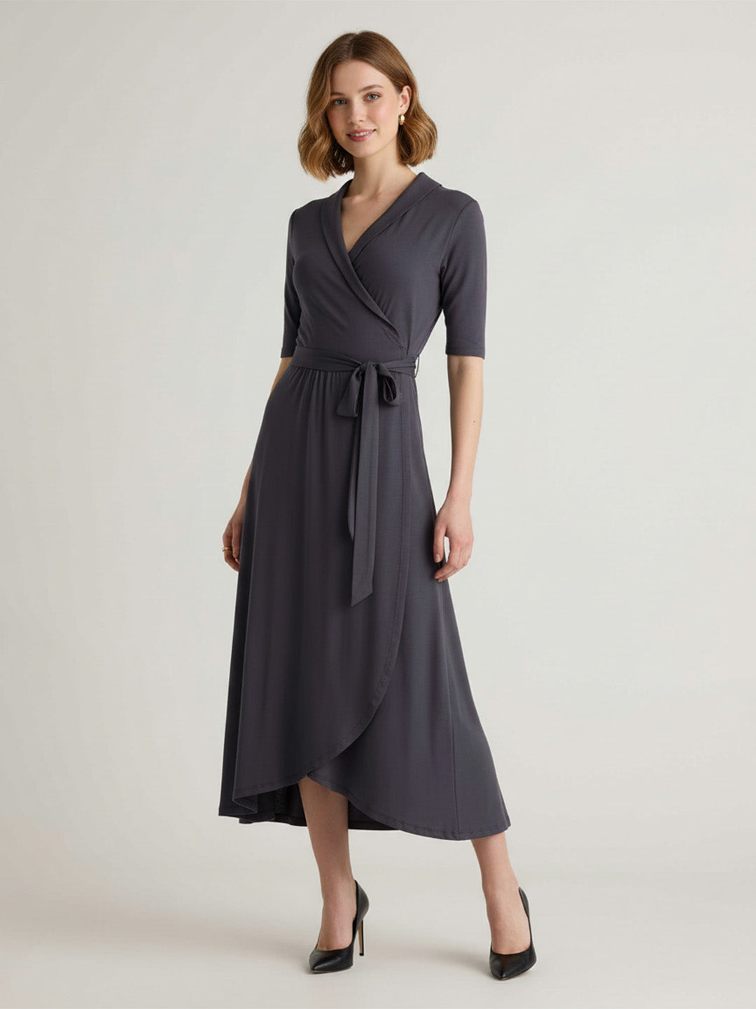 Wrap-up midi dress