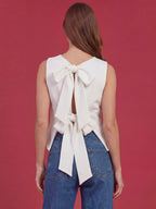 Valentine's Day Exclusive -The Bow Back Tank Top in White