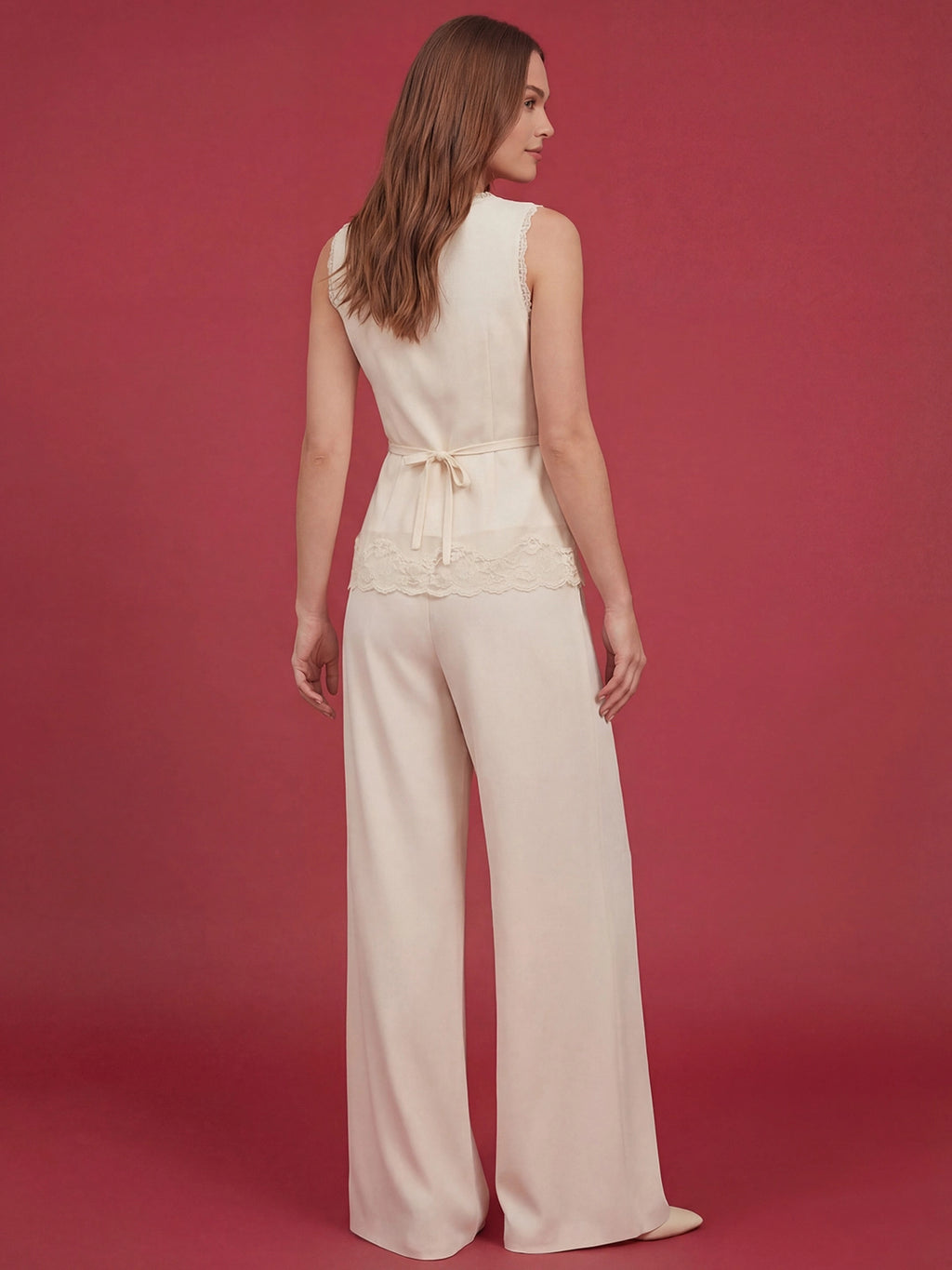 Valentine's Day Exclusive -Lace Trim Jumpsuit Set