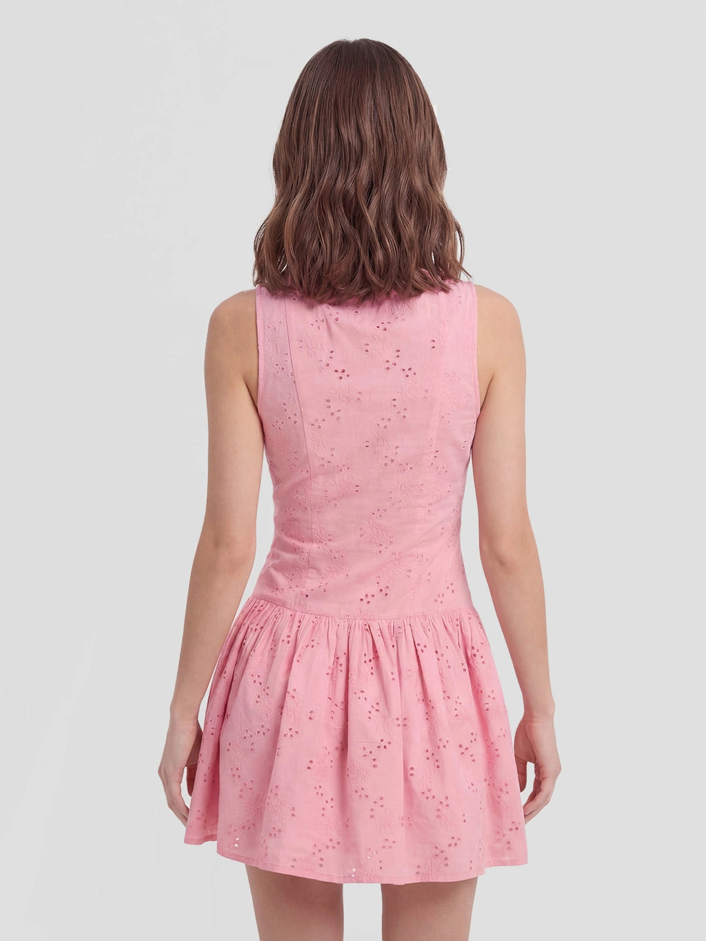 Broderie Eyelet Sleeveless Mini Dress