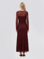 Long Sleeve Lace Midi Dress