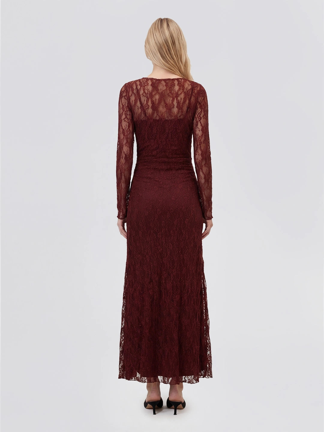 Long Sleeve Lace Midi Dress
