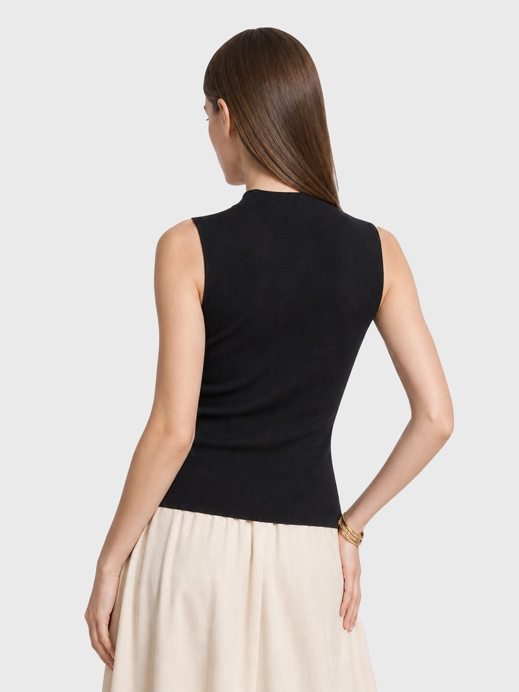 Lace Patchwork Sleeveless Knit Top