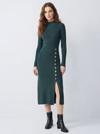 Button Knitted Sweater Dress