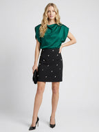 Draped Cowl Neck Loose Fit Sleeveless Mini Dress