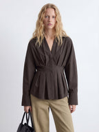 Ruched Cotton Blouse