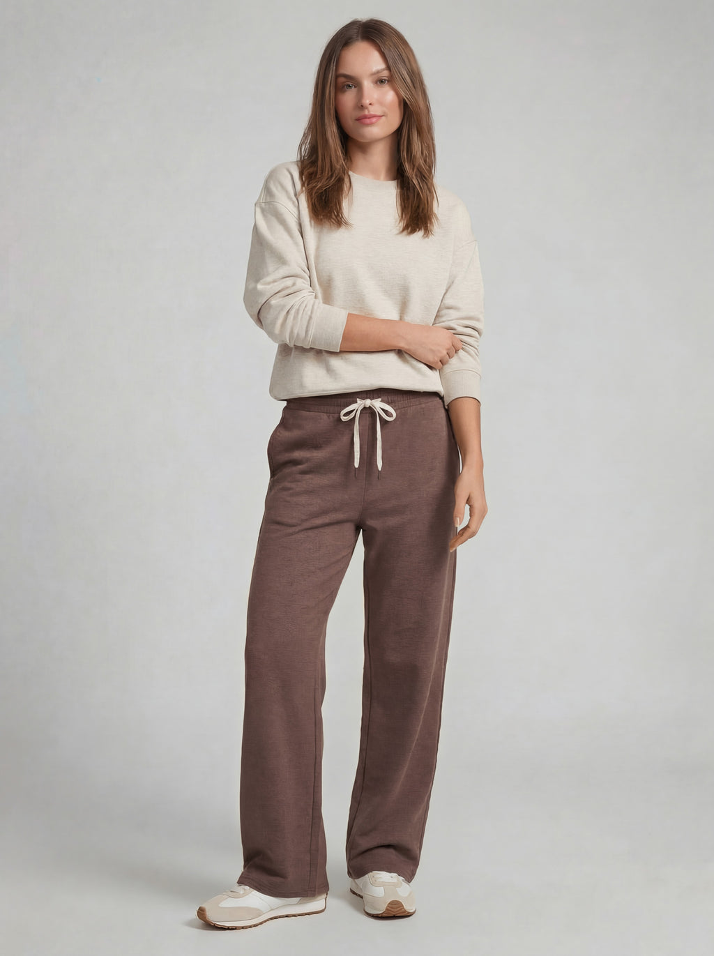 Drawstring wideleg pants