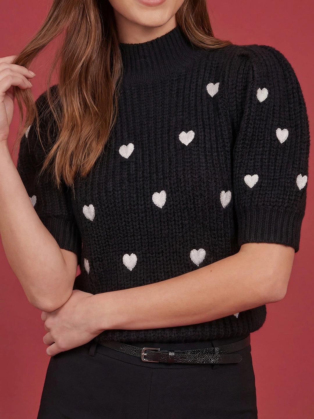 Valentine's Day Exclusive -Heart Shape Embroidery Sweater