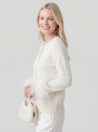 Loose Fit Top with Detachable Feather Sleeves